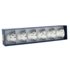 Silver Leaf Design 6pcs Coffee Cups